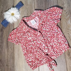 Wonder Kids baby girl's capped sleeve strawberry print blouse Size 12 months